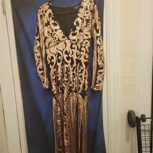 Black and gold dress